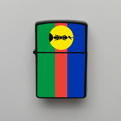 Yeni Kaledonya Bayrağı - Benzinli Siyah Çakmak - Hediyelik