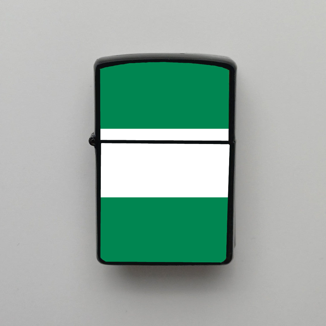 Nijerya Nigeria Bayrağı - Benzinli Siyah Çakmak - Hediyelik