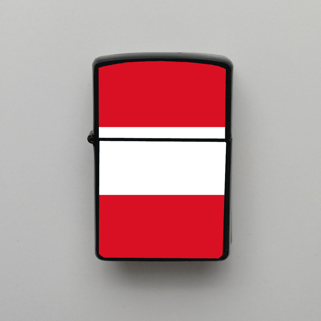 Peru Bayrağı - Benzinli Siyah Çakmak - Hediyelik