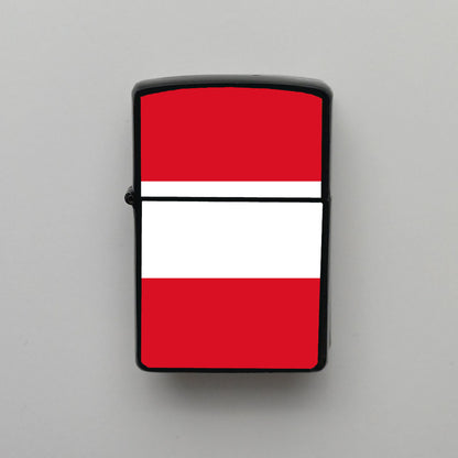 Peru Bayrağı - Benzinli Siyah Çakmak - Hediyelik