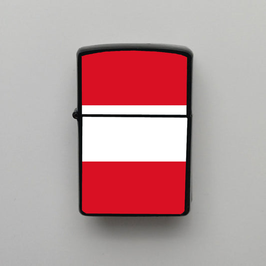 Peru Bayrağı - Benzinli Siyah Çakmak - Hediyelik