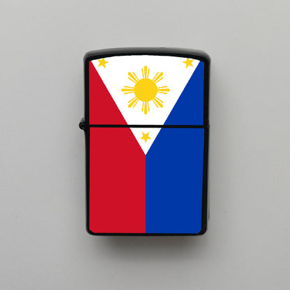 Filipinler Philippines Bayrağı - Benzinli Siyah Çakmak - Hediyelik