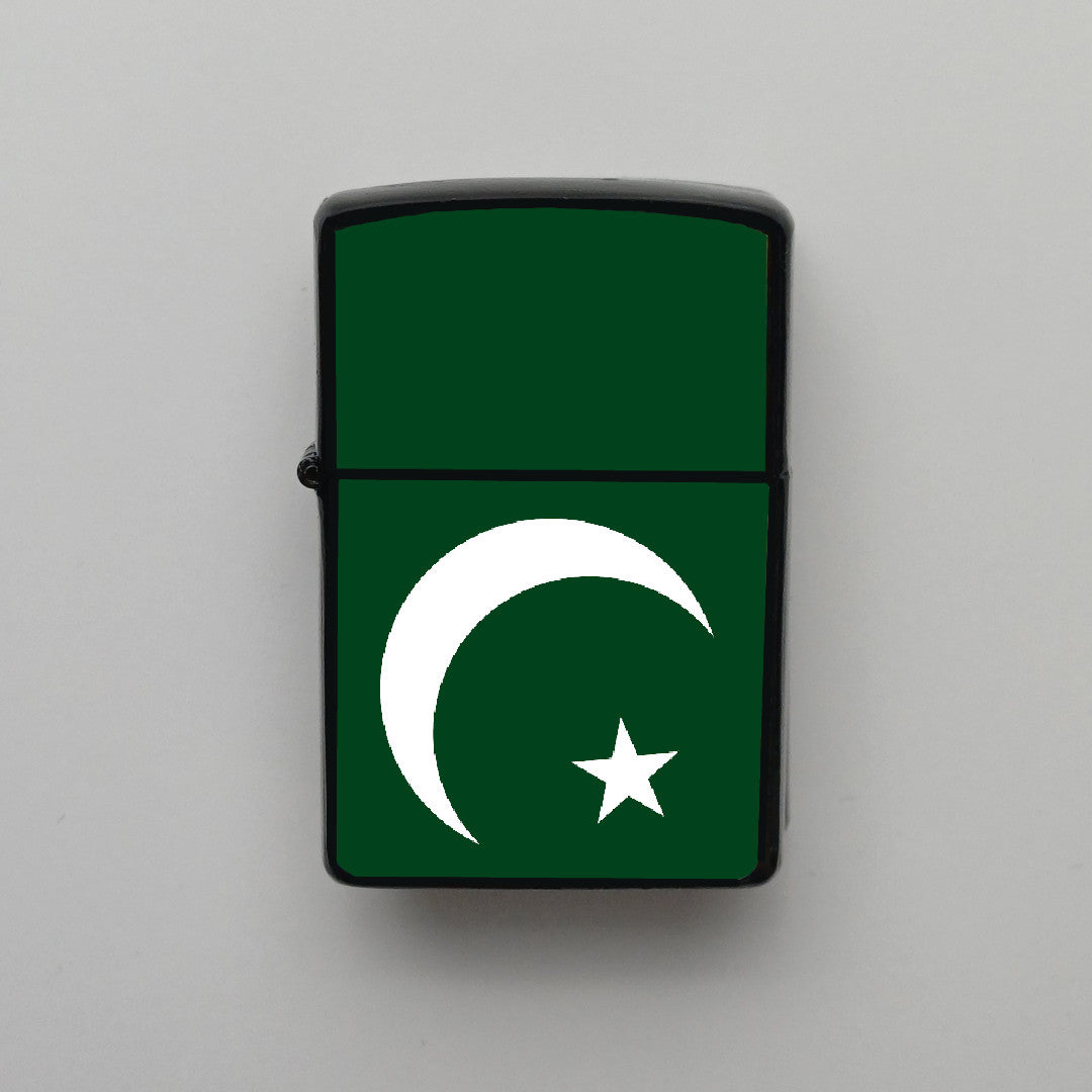 Pakistan Bayrağı - Benzinli Siyah Çakmak - Hediyelik