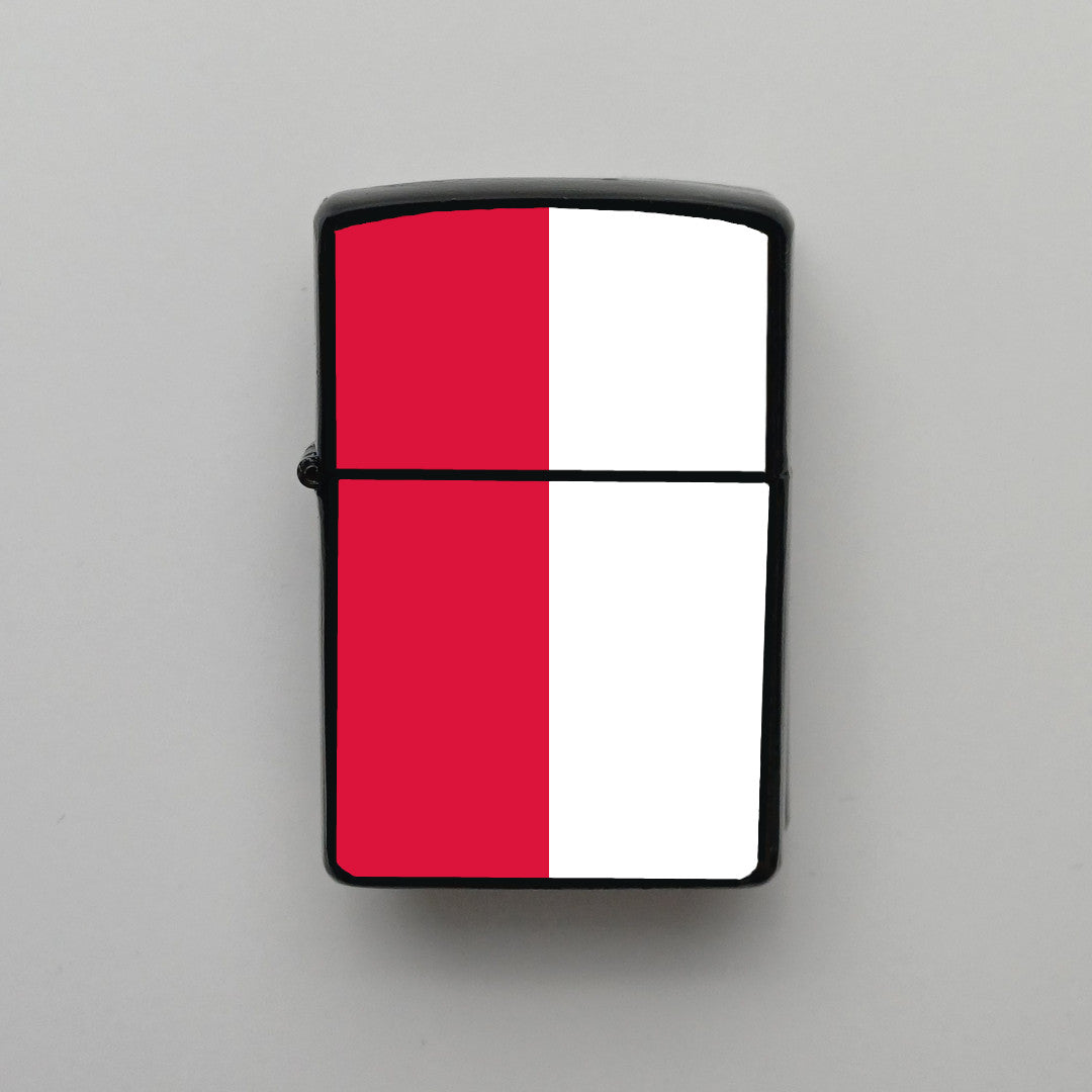 Polonya Poland Bayrağı - Benzinli Siyah Çakmak - Hediyelik