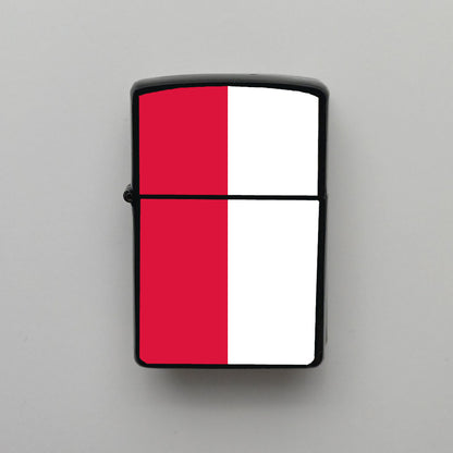 Polonya Poland Bayrağı - Benzinli Siyah Çakmak - Hediyelik