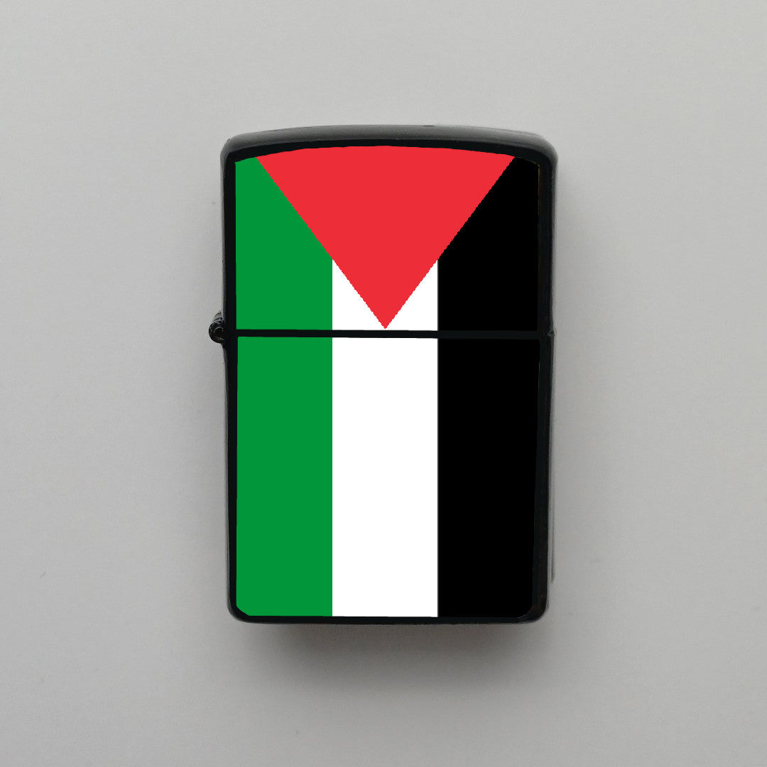 Filistin Palestine Bayrağı - Benzinli Siyah Çakmak - Hediyelik