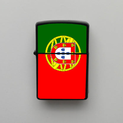 Portekiz Portugal Bayrağı - Benzinli Siyah Çakmak - Hediyelik