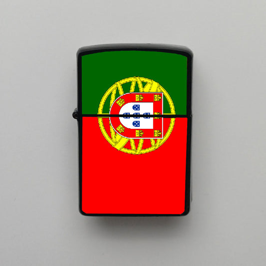 Portekiz Portugal Bayrağı - Benzinli Siyah Çakmak - Hediyelik