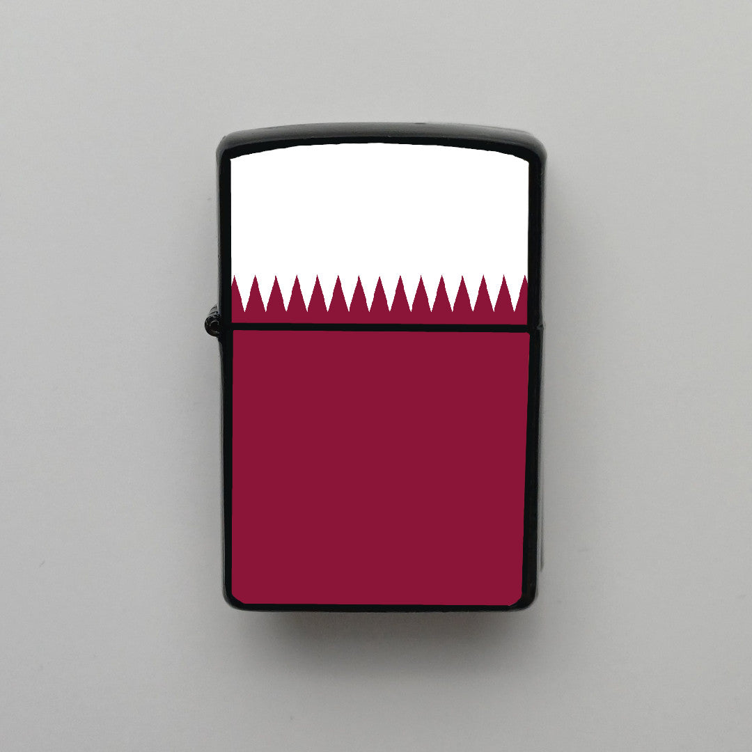 Katar Qatar Bayrağı - Benzinli Siyah Çakmak - Hediyelik