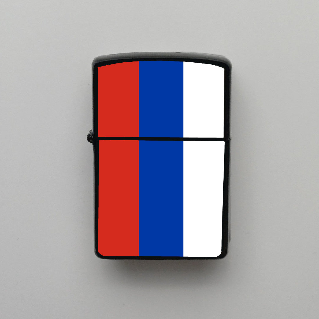 Rusya Russia Bayrağı - Benzinli Siyah Çakmak - Hediyelik