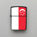 Singapur Singapore Bayrağı - Benzinli Siyah Çakmak - Hediyelik