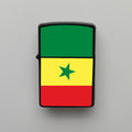 Senegal Bayrağı - Benzinli Siyah Çakmak - Hediyelik