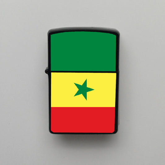 Senegal Bayrağı - Benzinli Siyah Çakmak - Hediyelik