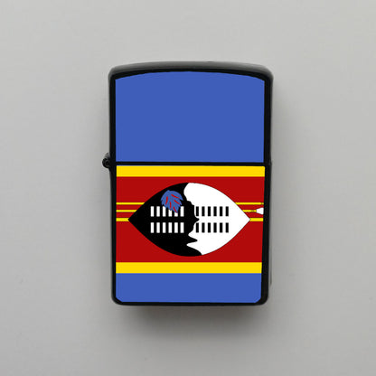 Esvatini Eswatini Bayrağı - Benzinli Siyah Çakmak - Hediyelik