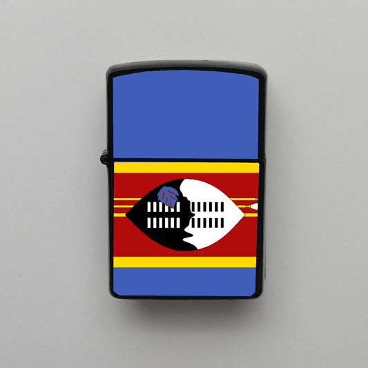 Esvatini Eswatini Bayrağı - Benzinli Siyah Çakmak - Hediyelik