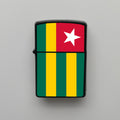 Togo Bayrağı - Benzinli Siyah Çakmak - Hediyelik