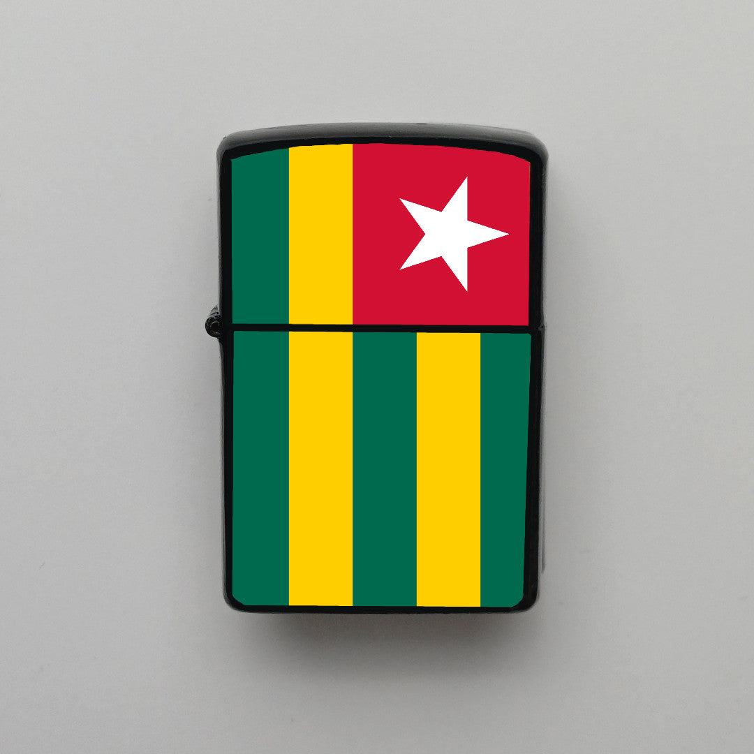Togo Bayrağı - Benzinli Siyah Çakmak - Hediyelik