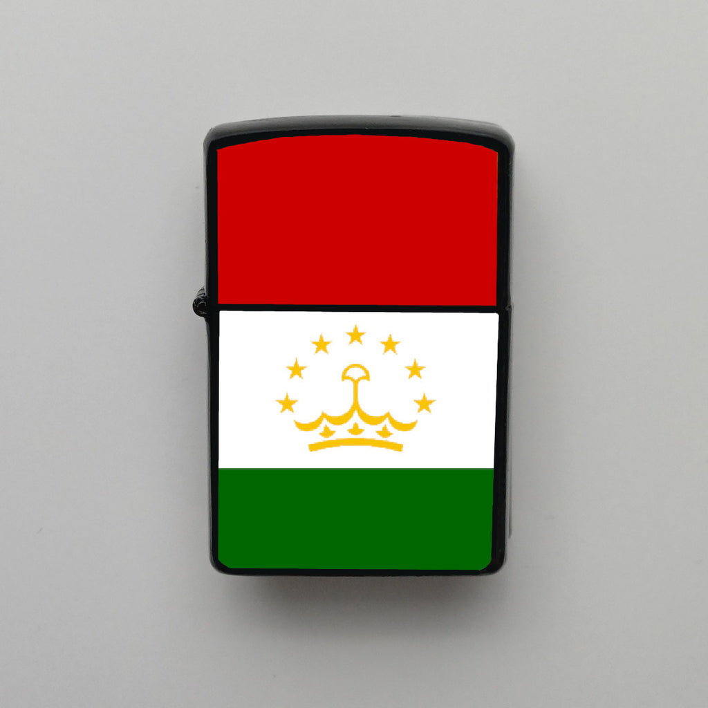 Tacikistan Tajikistan Bayrağı - Benzinli Siyah Çakmak - Hediyelik