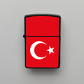 Türkiye Yatay - Bayrağı - Benzinli Siyah Çakmak - Hediyelik