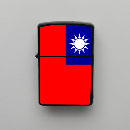 Tayvan Taiwan Bayrağı - Benzinli Siyah Çakmak - Hediyelik