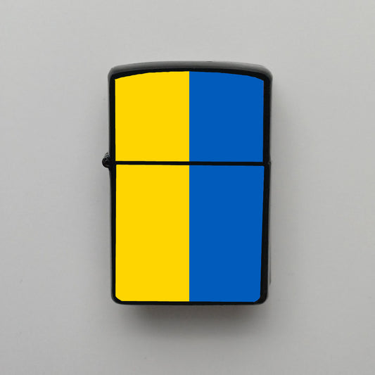 Ukrayna Ukraine Bayrağı - Benzinli Siyah Çakmak - Hediyelik