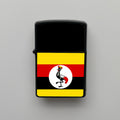Uganda Bayrağı - Benzinli Siyah Çakmak - Hediyelik