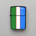 Özbekistan Uzbekistan Bayrağı - Benzinli Siyah Çakmak - Hediyelik