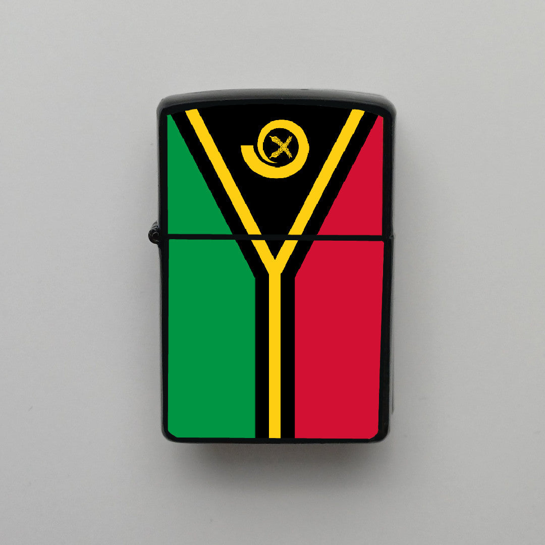 Vanuatu Bayrağı - Benzinli Siyah Çakmak - Hediyelik