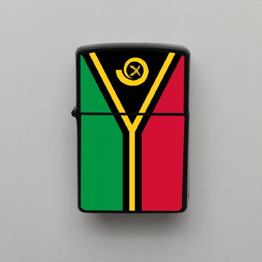 Vanuatu Bayrağı - Benzinli Siyah Çakmak - Hediyelik