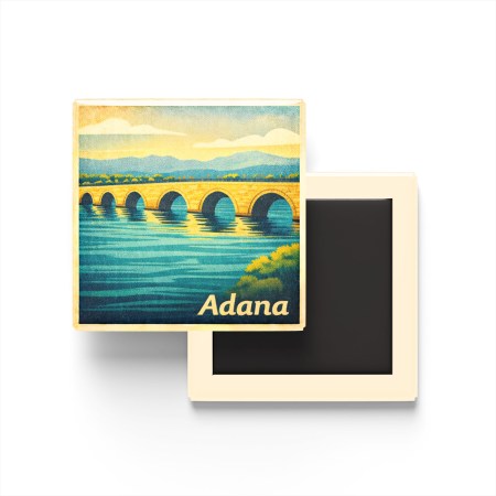 Adana - Taşköprü - Baskılı Buzdolap Magneti Kare