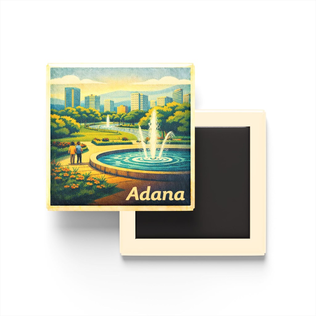 Adana - Merkez Park - Baskılı Buzdolap Magneti Kare