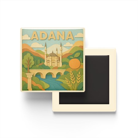 Adana Şehri - Pop-Art Travel Buzdolap Magneti