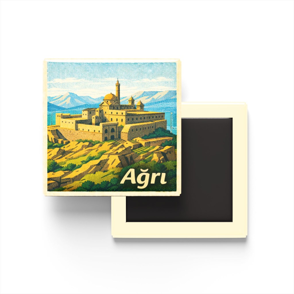 Ağrı - İshak Paşa Sarayı - Baskılı Buzdolap Magneti Kare