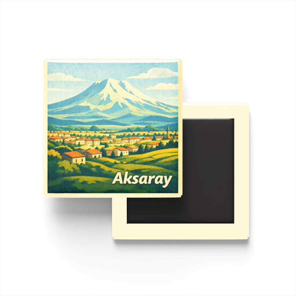Aksaray - Hasan Dağı - Baskılı Buzdolap Magneti Kare