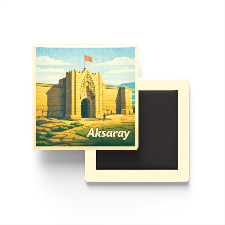 Aksaray - Sultan Hanı - Baskılı Buzdolap Magneti Kare