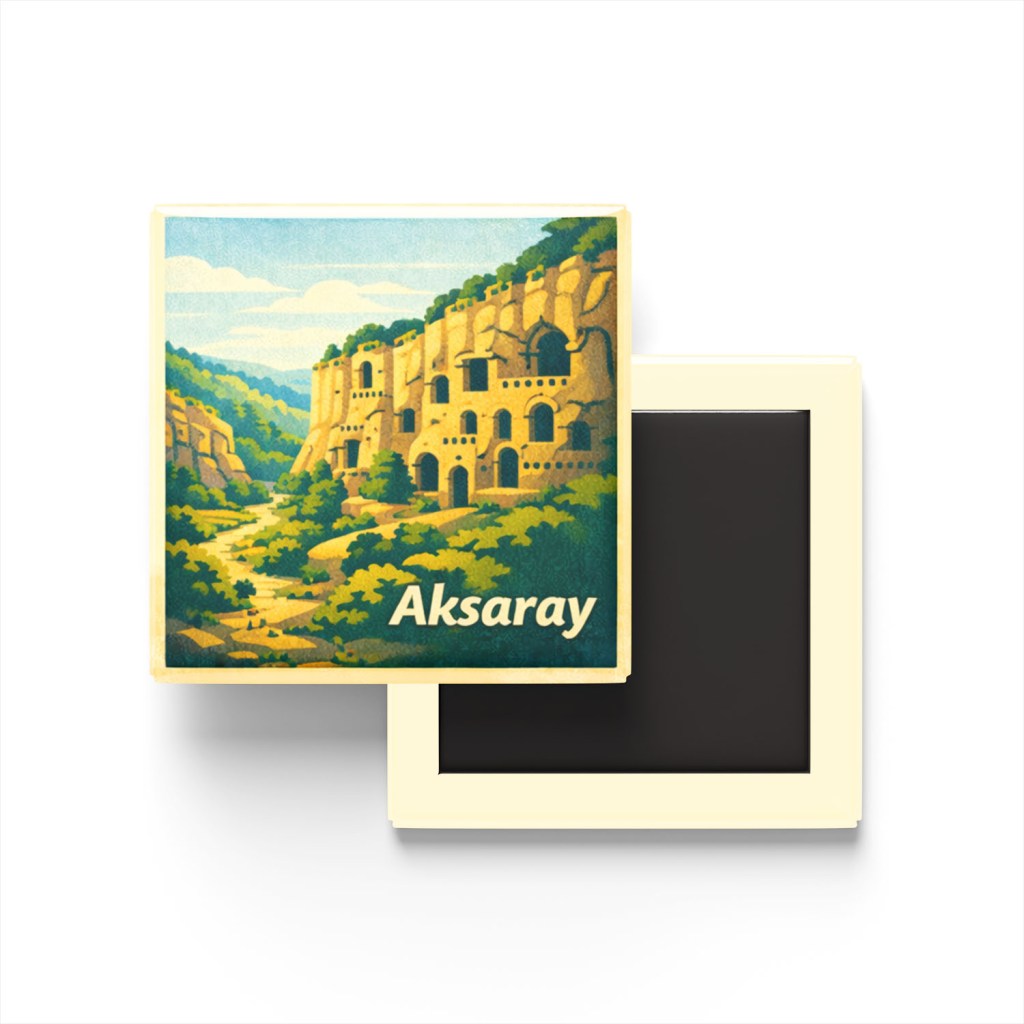 Aksaray - Manastır Vadisi - Baskılı Buzdolap Magneti Kare