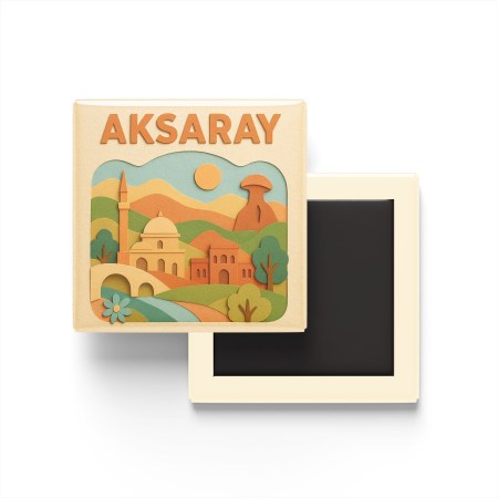 Aksaray Şehri - Pop-Art Travel Buzdolap Magneti