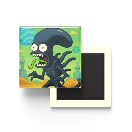 Alien (Xenomorph) Baskılı Kare Buzdolap Magneti