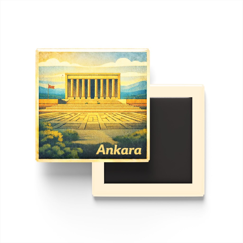 Ankara - Anıtkabir - Baskılı Buzdolap Magneti Kare