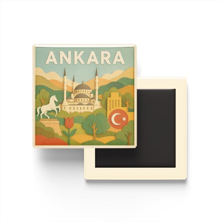 Ankara Şehri - Pop-Art Travel Buzdolap Magneti