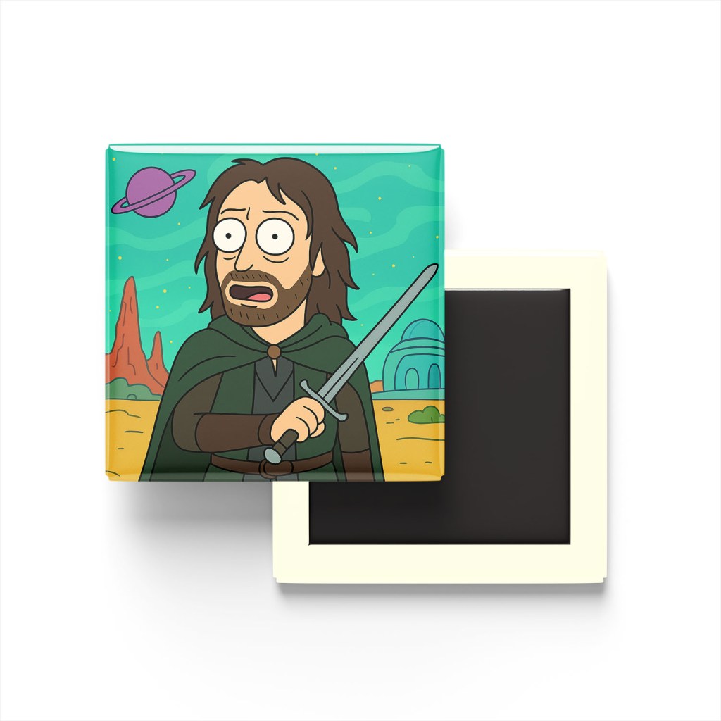 Aragorn Baskılı Kare Buzdolap Magneti