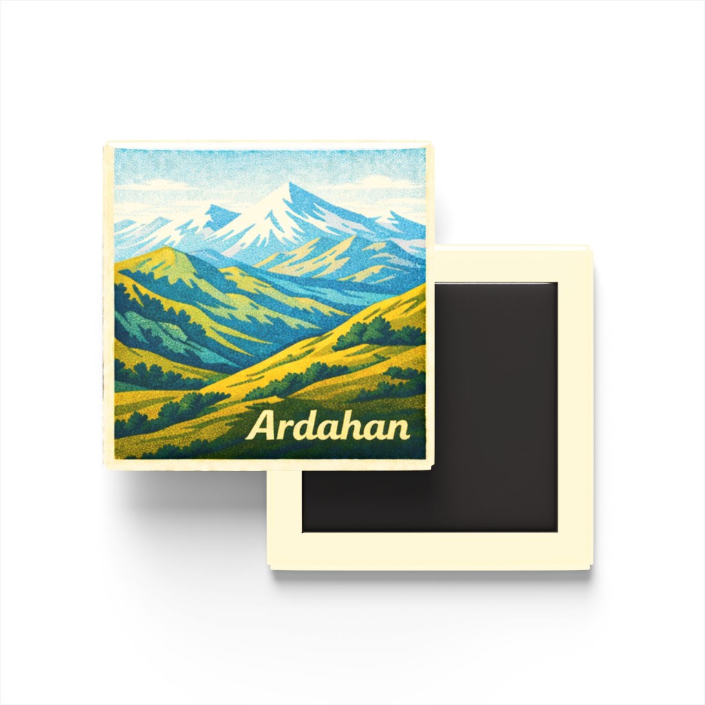 Ardahan - Yalnızçam Dağları - Baskılı Buzdolap Magneti Kare