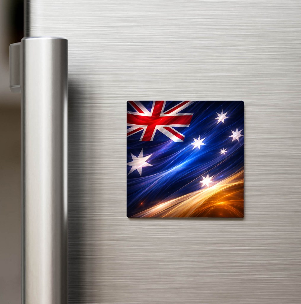 Avustralya - Australia Abstract Ülke Bayraklı Kare Buzdolap Magneti