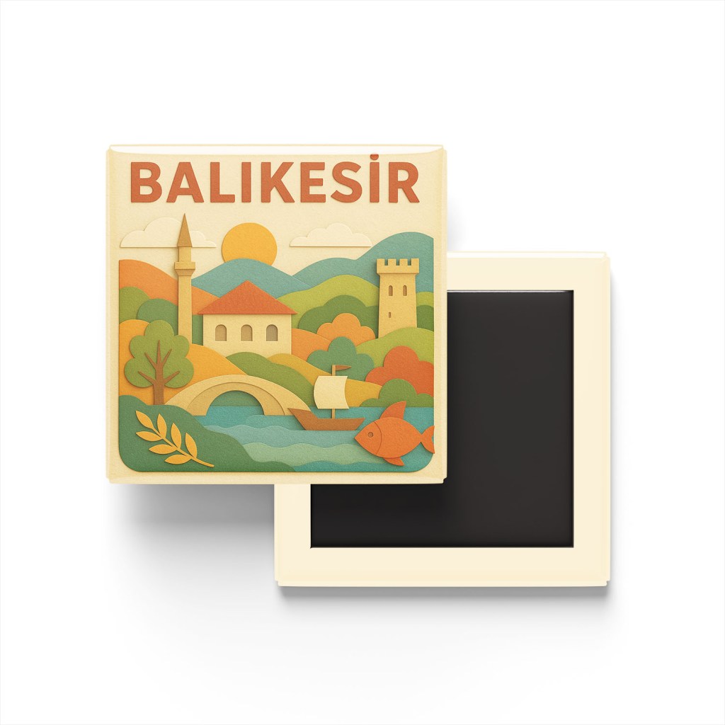 Balıkesir Şehri - Pop-Art Travel Buzdolap Magneti