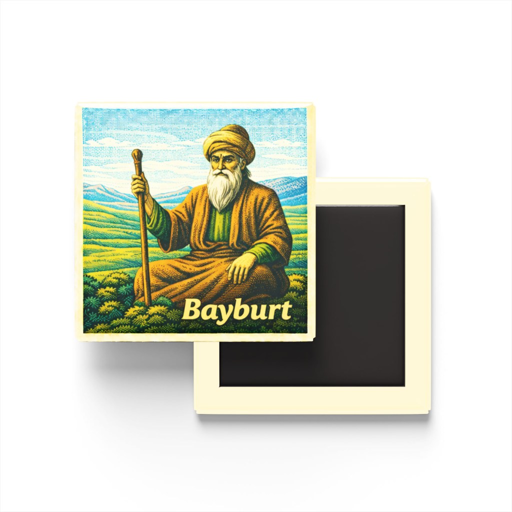 Bayburt - Dede Korkut - Baskılı Buzdolap Magneti Kare