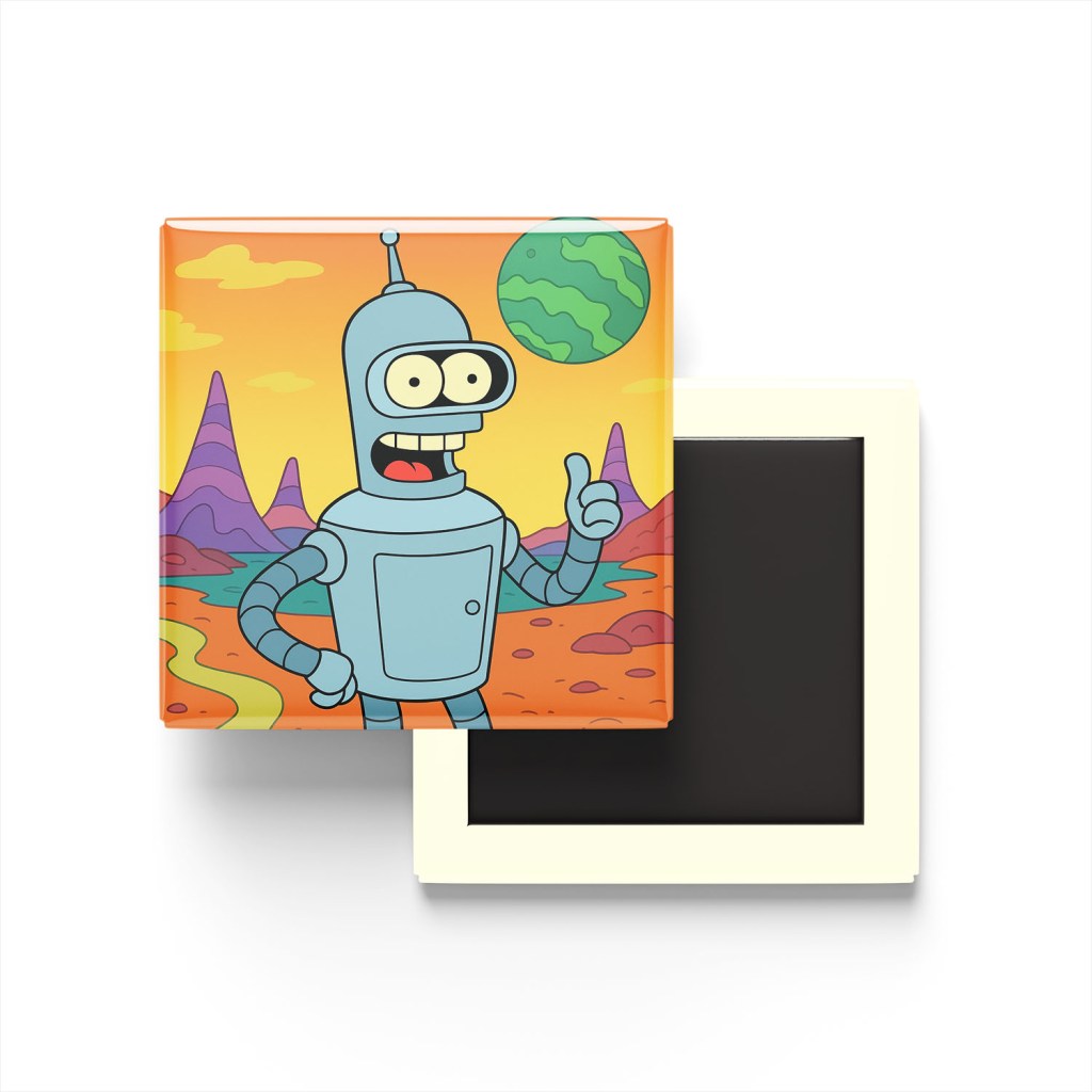 Bender Baskılı Kare Buzdolap Magneti
