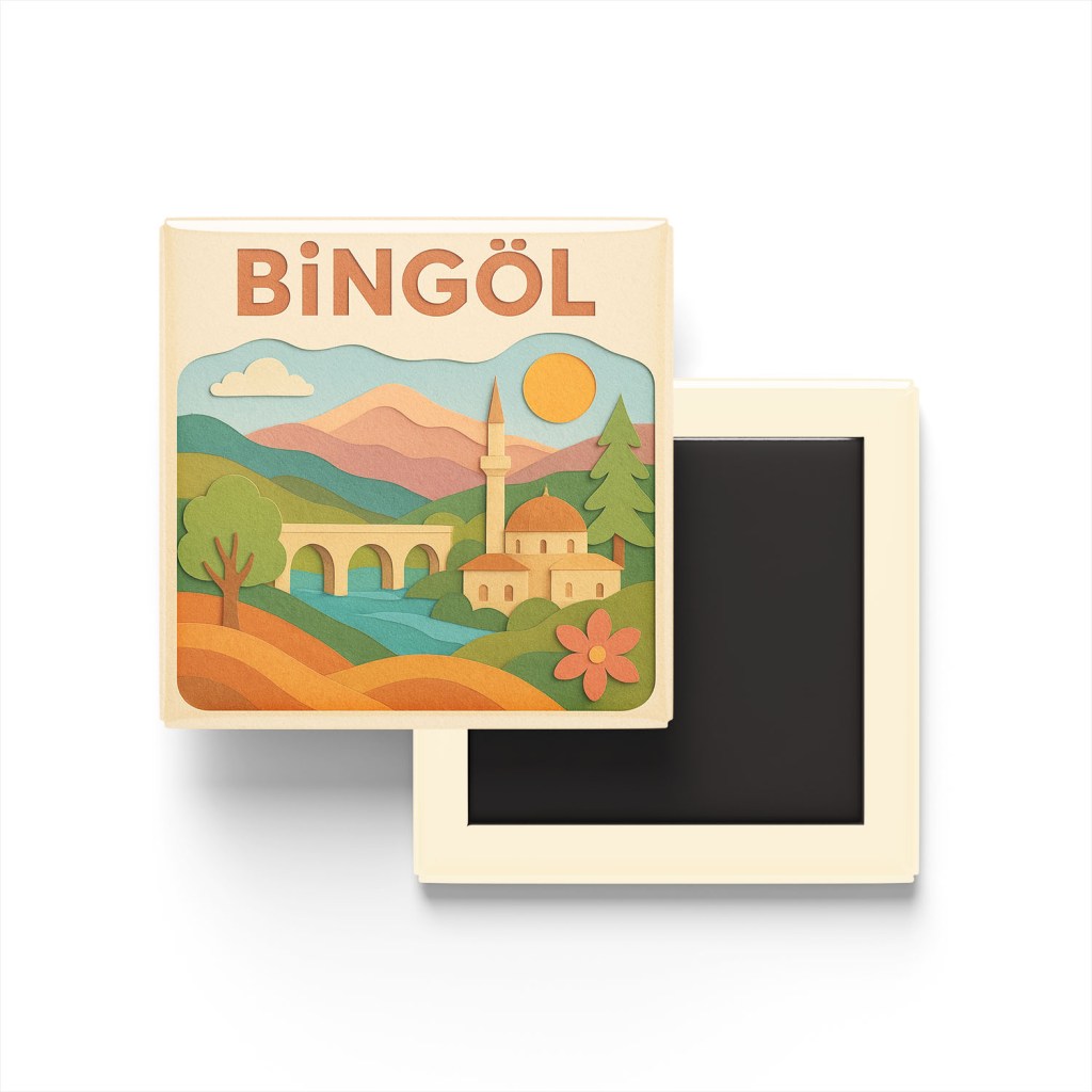 Bingöl Şehri - Pop-Art Travel Buzdolap Magneti