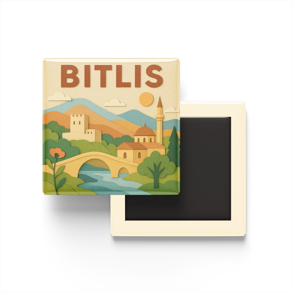 Bitlis Şehri - Pop-Art Travel Buzdolap Magneti