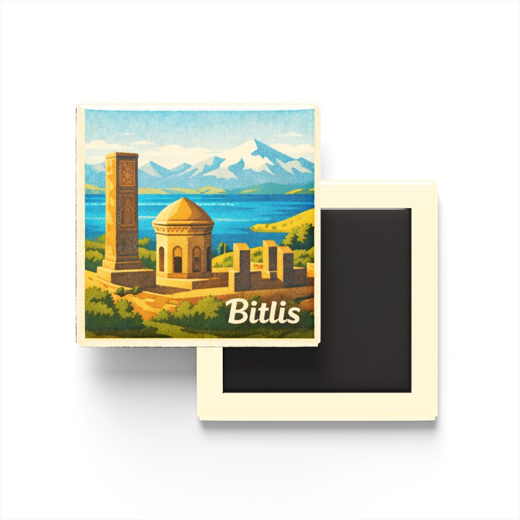 Bitlis - Ahlat Selçuklu Mezarlığı - Baskılı Buzdolap Magneti Kare