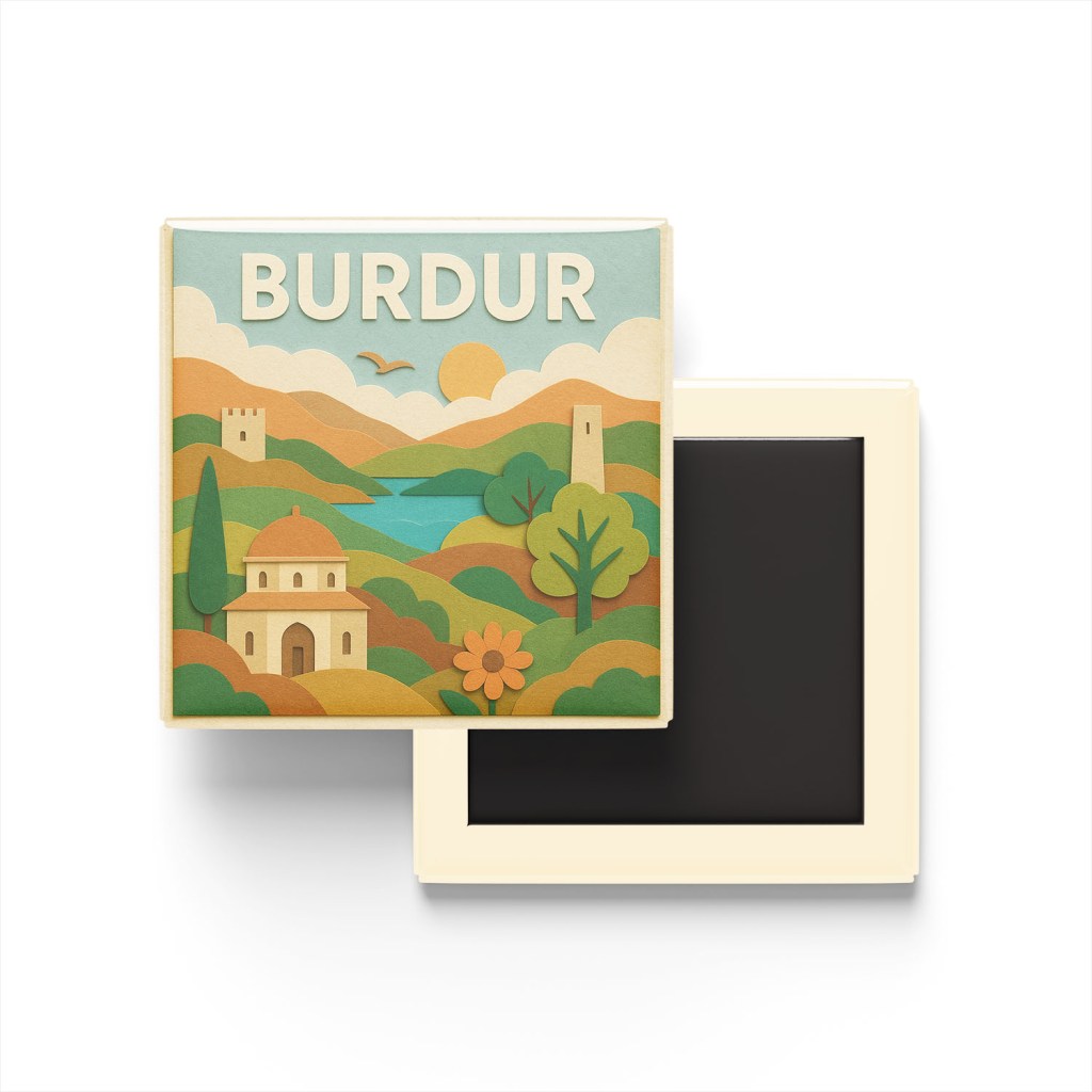 Burdur Şehri - Pop-Art Travel Buzdolap Magneti